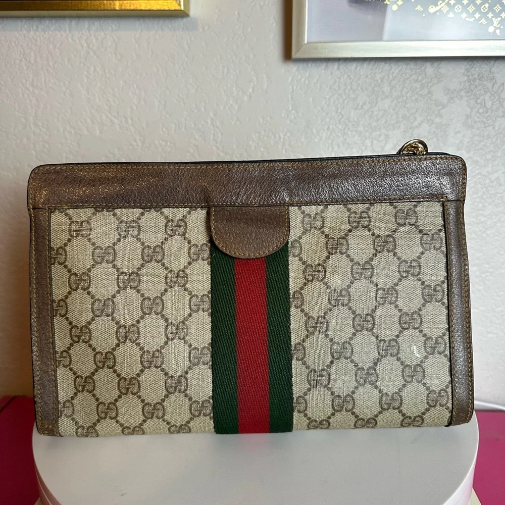 👜GUCCI GG PVC Leather Sherry Line Crossbody Bag - Picture 4 of 14